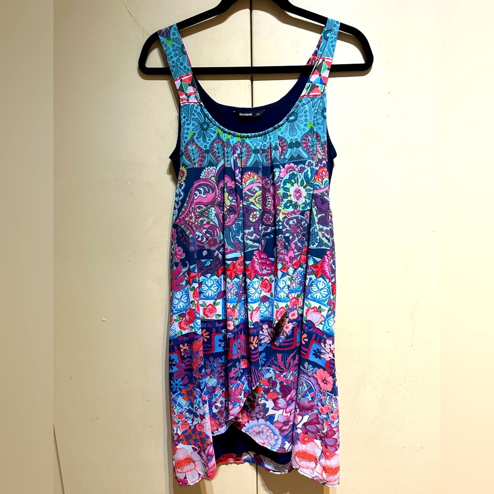 Desigual Womens Size 40 Dress Magic Multi-Color Floral Art Print Sleeveless NWOT
